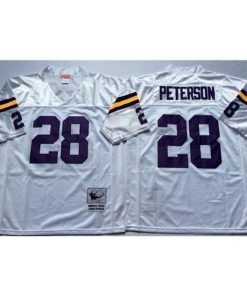 Mitchell And Ness Minnesota Vikings #28 Adrian Peterson White Throwback Stitched NFL Jersey