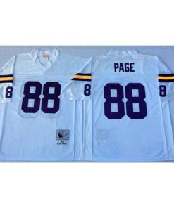 Mitchell And Ness Minnesota Vikings #88 Alan Page White Throwback Stitched NFL Jersey