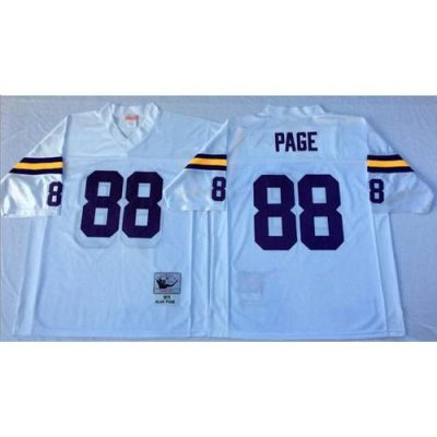 Mitchell And Ness Minnesota Vikings #88 Alan Page White Throwback Stitched NFL Jersey