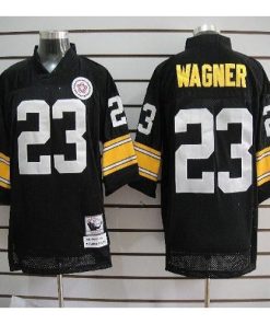 Mitchell And Ness Pittsburgh Steelers #23 Mike Wagner Black Stitched NFL Jersey