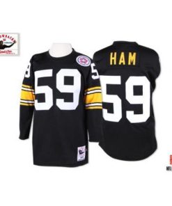 Mitchell And Ness Pittsburgh Steelers #59 Jack Ham Black Stitched Jersey