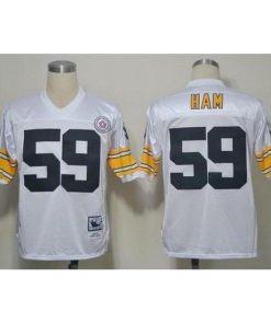 Mitchell And Ness Pittsburgh Steelers #59 Jack Ham White Stitched NFL Jersey
