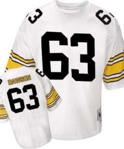 Mitchell And Ness Pittsburgh Steelers #63 Dermontti Dawson White Stitched NFL Jersey
