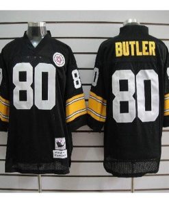 Mitchell And Ness Pittsburgh Steelers #80 Jack Butler Black Stitched NFL Jersey