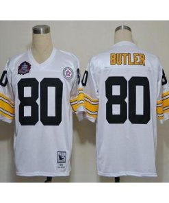 Mitchell And Ness Pittsburgh Steelers #80 Jack Butler White Stitched NFL Jersey