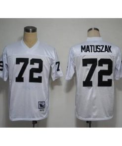 Mitchell and Ness Las Vegas Raiders #72 John Matuszak White Stitched NFL Jersey