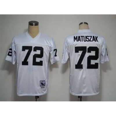 Mitchell and Ness Las Vegas Raiders #72 John Matuszak White Stitched NFL Jersey