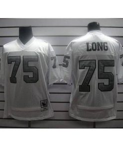 Mitchell and Ness Las Vegas Raiders #75 Howie Long White Silver No. Stitched NFL Jersey