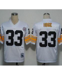 Mitchell and Ness Pittsburgh Steelers #33 Merril Hoge White Stitched NFL Jersey