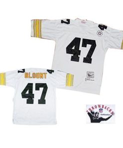 Mitchell and Ness Pittsburgh Steelers #47 Mel Blount White Stitched Throwback NFL Jersey