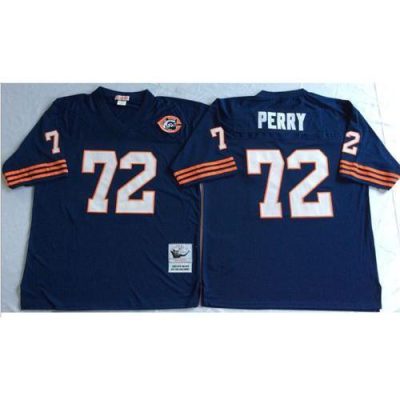 Mitchell&Ness Chicago Bears #72 William Perry Blue Big No. Throwback Stitched NFL Jersey