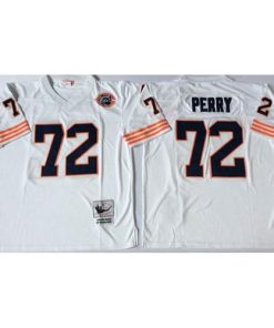 Mitchell&Ness Chicago Bears #72 William Perry White Big No. Throwback Stitched NFL Jersey
