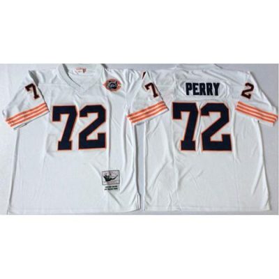 Mitchell&Ness Chicago Bears #72 William Perry White Big No. Throwback Stitched NFL Jersey