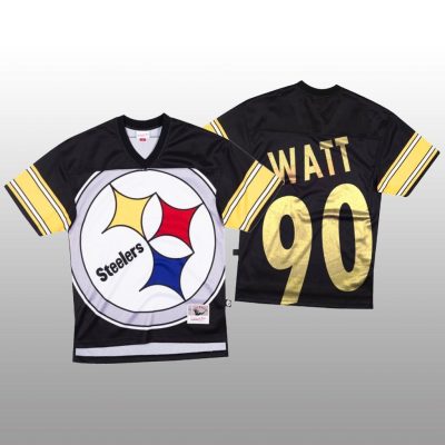 NFL Pittsburgh Steelers #90 T.J. Watt Black Mitchell & Nell Big Face Fashion Limited NFL Jersey