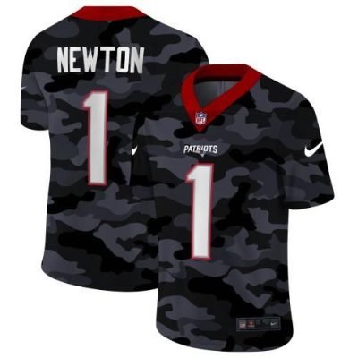New England Patriots #1 Cam Newton Nike 2020 Black CAMO Vapor Untouchable Limited Stitched NFL Jersey