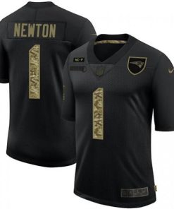 New England Patriots #1 Cam Newton Nike 2020 Salute To Service Camo Limited NFL Jersey Black