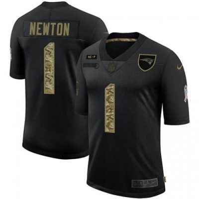New England Patriots #1 Cam Newton Nike 2020 Salute To Service Camo Limited NFL Jersey Black
