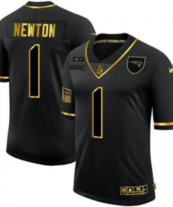 New England Patriots #1 Cam Newton Nike 2020 Salute To Service Golden Limited NFL Jersey Black