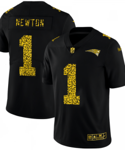 New England Patriots #1 Cam Newton Nike Leopard Print Fashion Vapor Limited NFL Jersey Black