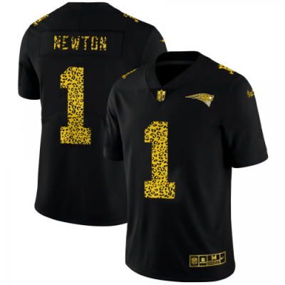 New England Patriots #1 Cam Newton Nike Leopard Print Fashion Vapor Limited NFL Jersey Black