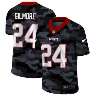 New England Patriots #24 Stephon Gilmore Nike 2020 Black CAMO Vapor Untouchable Limited Stitched NFL Jersey