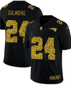 New England Patriots #24 Stephon Gilmore Nike Leopard Print Fashion Vapor Limited NFL Jersey Black