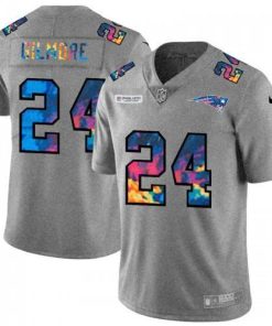 New England Patriots #24 Stephon Gilmore Nike Multi-Color 2020 NFL Crucial Catch NFL Jersey Greyheather