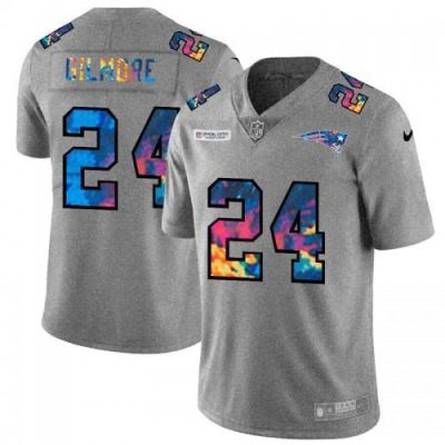 New England Patriots #24 Stephon Gilmore Nike Multi-Color 2020 NFL Crucial Catch NFL Jersey Greyheather