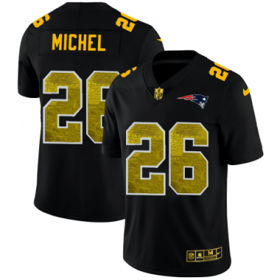 New England Patriots #26 Sony Michel Black Nike Golden Sequin Vapor Limited NFL Jersey