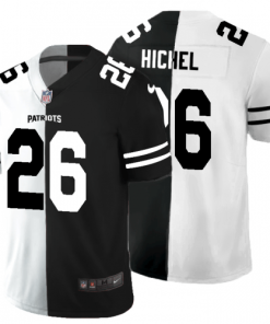 New England Patriots #26 Sony Michel Black V White Peace Split Nike Vapor Untouchable Limited NFL Jersey