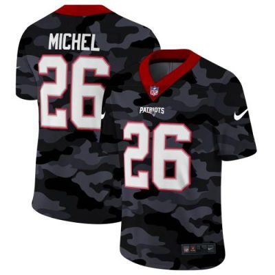 New England Patriots #26 Sony Michel Nike 2020 Black CAMO Vapor Untouchable Limited Stitched NFL Jersey