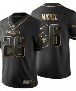 New England Patriots #26 Sony Michel Nike Black Golden Limited NFL 100 Jersey