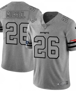 New England Patriots #26 Sony Michel Nike Gray Gridiron II Vapor Untouchable Limited NFL Jersey