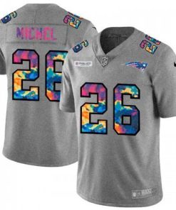 New England Patriots #26 Sony Michel Nike Multi-Color 2020 NFL Crucial Catch NFL Jersey Greyheather