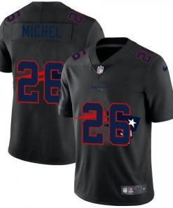 New England Patriots #26 Sony Michel Nike Team Logo Dual Overlap Limited NFL Jersey Black