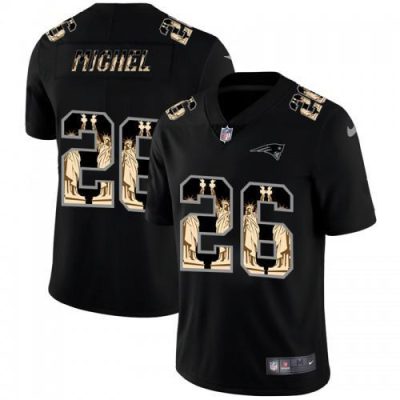 New England Patriots #26 Sony Michel Carbon Black Vapor Statue Of Liberty Limited NFL Jersey