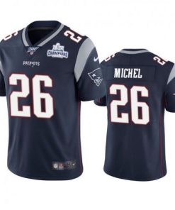 New England Patriots #26 Sony Michel Navy Super Bowl LIII Champions Vapor Limited NFL Jersey