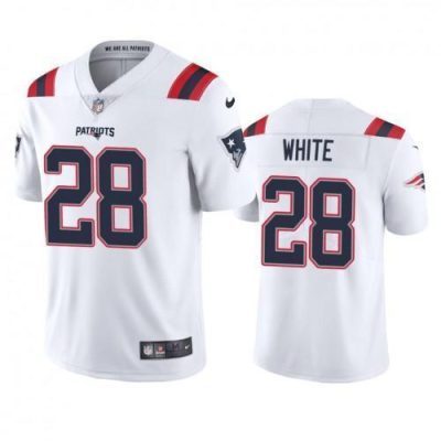 New England Patriots #28 James White Nike White 2020 Vapor Limited Jersey