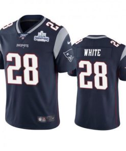 New England Patriots #28 James White Navy Super Bowl LIII Champions Vapor Limited NFL Jersey