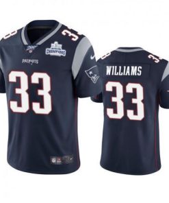 New England Patriots #33 Joejuan Williams Navy Super Bowl LIII Champions Vapor Limited NFL Jersey