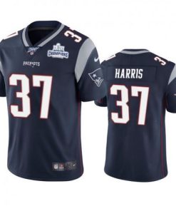 New England Patriots #37 Damien Harris Navy Super Bowl LIII Champions Vapor Limited NFL Jersey