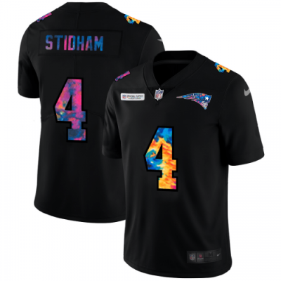 New England Patriots #4 Jarrett Stidham Nike Multi-Color Black 2020 NFL Crucial Catch Vapor Untouchable Limited Jersey