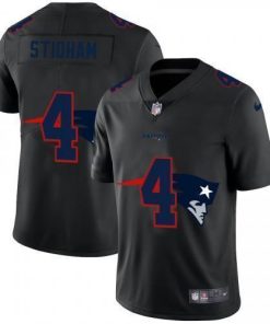 New England Patriots #4 Jarrett Stidham Nike Team Logo Dual Overlap Limited NFL Jersey Black