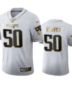New England Patriots #50 Chase Winovich Nike White Golden Edition Vapor Limited NFL 100 Jersey
