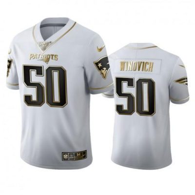 New England Patriots #50 Chase Winovich Nike White Golden Edition Vapor Limited NFL 100 Jersey
