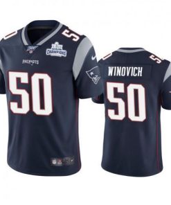 New England Patriots #50 Chase Winovich Navy Super Bowl LIII Champions Vapor Limited NFL Jersey