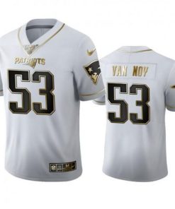 New England Patriots #53 Kyle Van Noy Nike White Golden Edition Vapor Limited NFL 100 Jersey