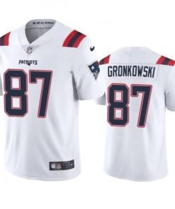 New England Patriots #87 Rob Gronkowski Nike White 2020 Vapor Limited Jersey