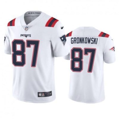 New England Patriots #87 Rob Gronkowski Nike White 2020 Vapor Limited Jersey