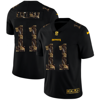New England Patriots #11 Julian Edelman Black Nike Flocked Lightning Vapor Limited NFL Jersey